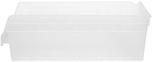 Akro-Mils 30088 Plastic Nesting ShelfMax Storage Bin Box, (18-Inch x 8-Inch x 6-Inch), Clear, (8-Pack)