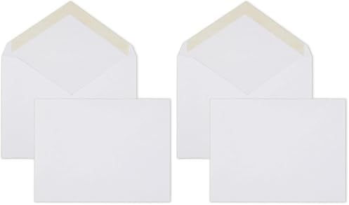 Mead Standard A2 Invitation Envelopes, Gummed Closure, 4-3/8" X 5-3/4", Premium 24-lb Paper, White, 100 per Box (CO198) (Pack of 2)