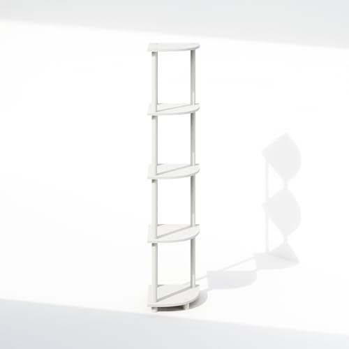 Furinno Turn-N-Tube Toolless Assembly 5-Tier Storage Shelves, White