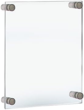 Azar Displays 105508 Floating Acrylic Wall Frame with Silver Stand Off Caps:11" x 17" Graphic Size. Overall Frame Size: 15" x 21"