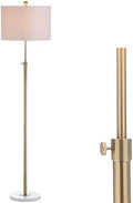 JONATHAN Y June 65" Adjustable Metal Marble Floor Lamp, Brass Gold