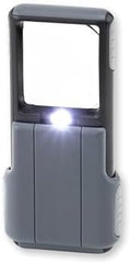 Carson MiniBrite LED Lighted Slide-Out Aspheric Magnifier with Protective Sleeve (PO-55), 5X, Gray