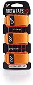 Gruv Gear Fret Wrap & Guitar Mute, Fretwrap for Acoustic, Electric & Bass | String Dampener Recording, Tapping & Practice Accessory (3 Pack, Small Orange, Fits 4 String Bass, 6 String Guitar)
