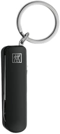 ZWILLING Manicure Pedicure Multi-Tool (4-in-1, Nail Clipper, Scissors, File with Cleaning Tip, Pocket Knife), 60mm, Black
