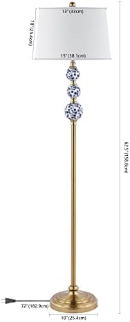 JONATHAN Y Tavira Classic Ceramic Floor Lamp 62.5" Metal, Brass Gold/Blue