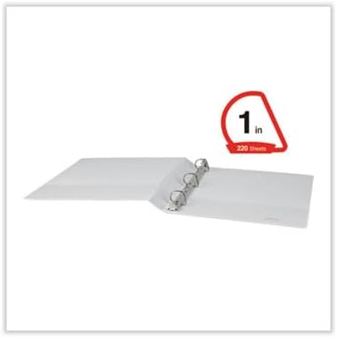 Universal Slant D-Ring View Binder, 3 Rings, 1" Capacity, 11 x 8.5, White, 12/Carton
