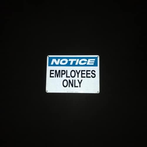 TRADESAFE Employees Only Sign - Business Signs, Office Sign, Quick Install Aluminum Safety Sign, Light Reflective, UV-Resistant, Waterproof, 14” X 10” Employee Only Signs for Doors
