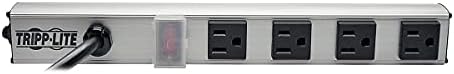 Tripp Lite Outlet Power Strip, 10 ',Cord with NEMA 5-15P Plug, 12", Metal (PS120410)