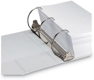 Samsill 16427 Titan Extra Large 6 Inch 3 Ring View Binder - Non-Stick Customizable Clear View Cover - Locking D-Ring - Holds Over 1250 Sheets - White