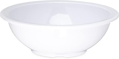 Carlisle FoodService Products Kingline Reusable Plastic Bowl Chowder Bowl, Soup Bowl for Home and Restaurant, Melamine, 16 Ounces, White, (Pack of 48)