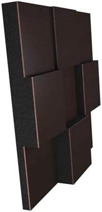 2 PACK — Acoustic Soundproofing Diffusion Panel | Acoustic Treatment for Recording Studio Home Office Podcast Living Room | Absorption - Reflection | Color Plates: (Wenge, EDISON)