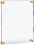 Azar Displays 105530-GLD Acrylic Floating Double Panel Wall Frame,22" x 28" Graphic Size, Overall Frame Size: 26" x 32", Gold