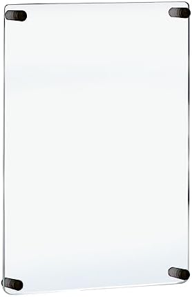 Azar Displays 105531-BLK Acrylic Floating Double Panel Wall Frame ,22" x 28" Graphic Size, Overall Frame Size: 24" x 31", Black
