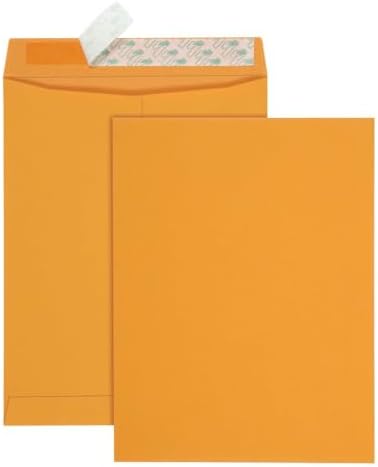 Quality Park 10 x 13 Catalog Envelopes with Self Seal Closure, 28 lb Brown Kraft, Great Option for Mailing, Storage and Organizing, 100 per Box (44762)