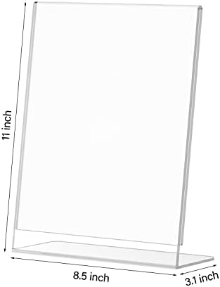 Relx Acrylic Sign Holder 8.5 x 11, Slant Back Display Stand, Clear Frames Plastic Sign Holder for Store, Restaurant (24 Pack)