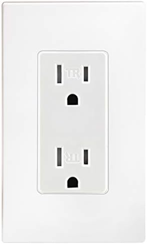 Leviton 15 Amp Decora Tamper-Resistant Duplex Electrical Wall Outlet, 10 Pack, T5325-WMP, White