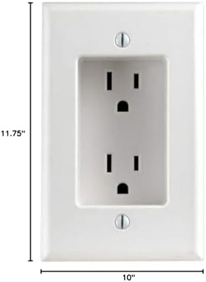 Leviton 689-W 15 Amp 1-Gang Recessed Duplex Receptacle, Residential Grade, with Screws Mounted to Housing, White