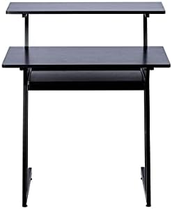 Monoprice Recording Studio Desk - with Raised Platform and Keyboard Tray, Black - Stage Right