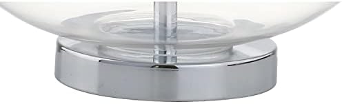 JONATHAN Y Cecile 25.5" Metal Glass Lamp, Clear/Chrome, Set of 2