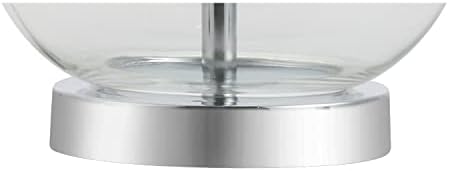 JONATHAN Y Lavelle 25" Glass Lamp, Clear/Chrome, Set of 2