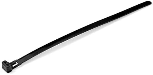 StarTech.com 8"(20cm) Reusable Cable Ties - 1/4"(7mm) Wide, 1-7/8"(50mm) Bundle Dia. 50lb(22kg) Tensile Strength, Releasable Nylon Ties, Indoor/Outdoor, 94V-2/UL Listed, 100 Pack - Black, TAA