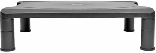 Tripp Lite Adjustable Computer Monitor Stand for Desks, 15.5 x 11.25 in., Rubber Feet, Black, 5 Year Warranty (MR1612)