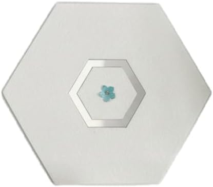 Decorative Wall Acoustic Panel. 12 x 10 x 0.4 inches with an artisan mirror design (Floral-Blue)