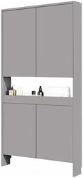 LINLIUA Behind the Door Bookshelf, 5 Shelf Behind Door Shelves with Storage, Space-Saving Wall Mount Narrow Bookcase Cabinet for Living Room Bedroom