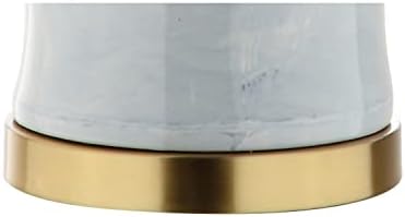 JONATHAN Y Wallace Ginger Jar 26" Marble Ceramic Table Lamp, Blue/White