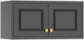 Polup 15" High Black Metal Wall Cabinet, Overhead Closet Storage Unit