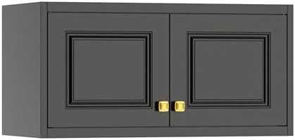 Polup 15" High Black Metal Wall Cabinet, Overhead Closet Storage Unit