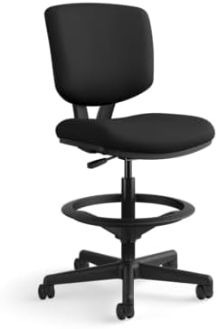 HON Volt Ergonomic Office Stool, Armless, Office Desk Computer Chair, Black