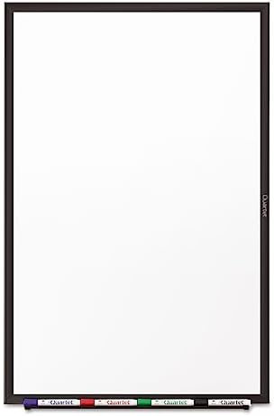 Quartet Dry Erase White Board 48"W x 36"H Non-Magnetic Whiteboard, Total Erase, Black Aluminum Frame (S534B)