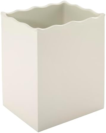 Avanti Linens – Wastebasket, Embossed Hand-Painted Resin with Scalloped Edge, Nature-Inspired Home Decor – Perfect for Bathroom, Bedroom or Office (Pretty Birds)