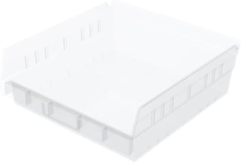 Akro-Mils 30170 Heavy Duty Plastic Shelf Bins, 12"x 11"x 4", Clear, 12-Pk