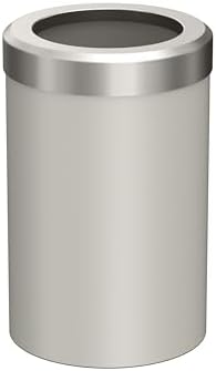 Gatco Small Bathroom Trash Can with Lid, Round 3 Gallon Stainless Steel Wastebasket, Under Sink, Matte Pearl and Satin Nickel, for Bathroom, Bedroom, Office (1931SN)