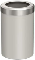 Gatco Small Bathroom Trash Can with Lid, Round 3 Gallon Stainless Steel Wastebasket, Under Sink, Matte Pearl and Satin Nickel, for Bathroom, Bedroom, Office (1931SN)