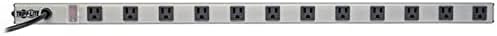 Eaton Tripp Lite Series PS3612RA 12 Right-Angle Outlet Long Power Strip for Dorm Room Workbench Shop and Garage, Industrial Heavy Duty Metal, 15ft Extension Cord, 3ft Length, Mountable/Wall Mount