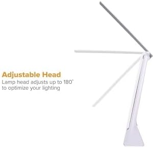 Bostitch Office KT-VLED1810-WHITE Powered Rechargeable Battery LED Desk Lamp, 3 Color Temperatures, Flip Open, White