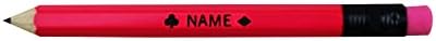 EZPENCILS & GIFTS - Golf Pencils Tipped with Eraser (1/2 a Pencil - Pew Pencils) - Neon Pink Colored Barrel - FREE-PERSONALIZATION - 2HB Black Lead - Custom Text - Non-Smear Eraser – Package of 60