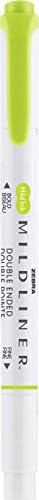 Zebra Pen MILDLINER No Bleed Highlighter, Citrus Green, Dual Tip, 12-Pack