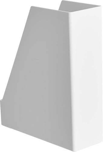 Amazon Basics Rectangular Plastic Desk Organizer, Magazine Rack, White, 2-Pack Temp