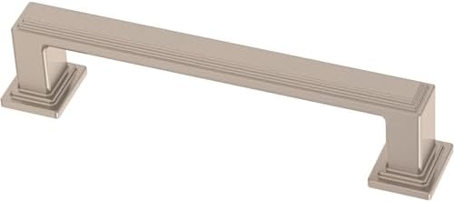 Franklin Brass 10 Pack Brushed Nickel Cabinet Handles 3-3/4 inch (96mm) Kitchen Cabinet Handles and Drawer Pulls for Cupboards and Dressers | Stepped