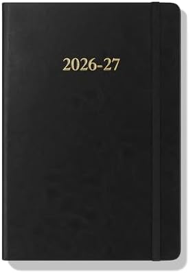 Wykeham's Executive 2026-27 Daily Journal Planner – Customization Available – Mid-Year Academic Diary – July 2026 to June 2027 (Black, 8.5"×5.5")