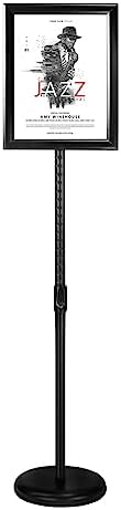 IN WHICH BAY-Adjustable Heavy Duty Poster Sign Holder Stand Floor Sign Stand Aluminum Snap Open Frame for 8.5 x 11 inches both Vertical and Horizontal view Displayed Used for Living and Business(Black)
