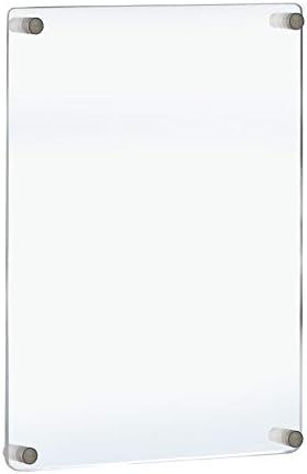 Azar Displays 105531 22-Inch by 28-Inch Wall Mount Standoff Acrylic Poster Frame - Clear Acrylic Wall Frame with Standoff Hardware – Frameless Poster Sign Holder with Rounded Corners. Overall Size 31.5” x 23.5”