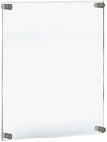 Azar Displays 105528 Floating Acrylic Wall Frame with Silver Stand Off Caps: 17" X 22" Graphic Size. Overall Frame Size: 21" X 26", Clear