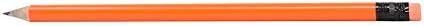Pencil Guy Blank Neon Round Pencils, Neon Orange, Sharpened
