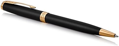 Parker Sonnet Ballpoint Pen | Matte Black Lacquer with Gold Trim | Medium Point Black Ink | Gift Box
