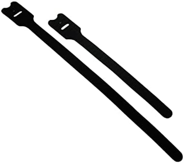 C2G 29850 8 Inch Screw-Mountable Hook-and-Loop Cable Tie Multipack (10 Pack) TAA Compliant, Black - TAA Compliant